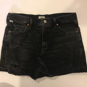 Citizens of Humanity black denim mini skirt